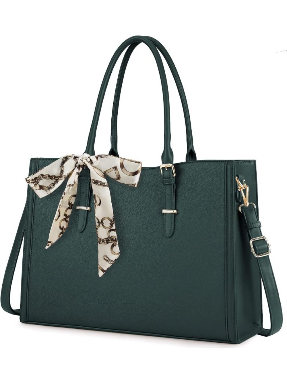 Women's Green PU Leather Waterproof Bag Work for Office Travel Shoulder Bags